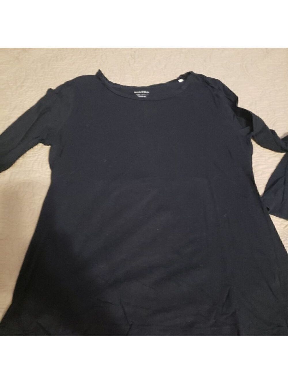 Sonoma Long Sleeve Scoop Neck layering tee - Black Size LG